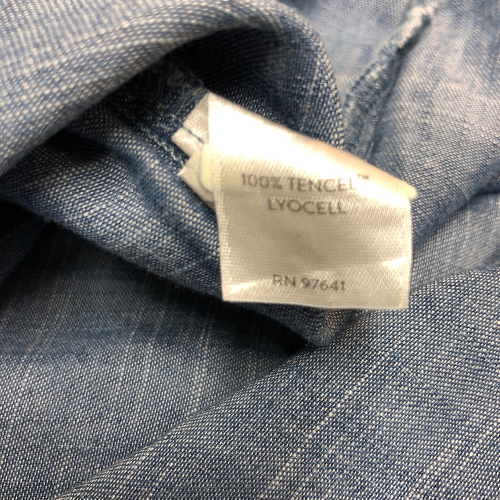 J. Jill Light Blue Denim Short-Sleeve Blouse - Picture 7 of 7